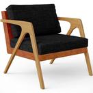 Poltrona Pietra material sintético Camel Linho Chumbo