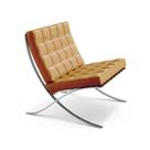 Poltrona Premium Barcelona com Puff Base Cromada Caramelo