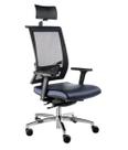 Poltrona Presidente com encosto Tela Mesh Linha Net Design Azul