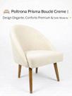 Poltrona Prisma Bouclé Creme Design Moderno, Conforto Premium e Elegância Atemporal