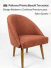 Poltrona Prisma Bouclé Terracota Design Moderno Conforto Premium para Sala e Quarto