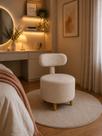 Poltrona Puff Veneza Decorativa com Encosto Redondo Linho