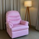 Poltrona Realeza Rosa Em material sintético Para Extensão De Cílios Estética Amamentação Reclinável Retrátil Quarto AV