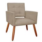 Poltrona Recepção Camila Suede Cappuccino Pés Palito - Belliv Decor