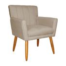 Poltrona Recepção Cecília Suede Capuccino - Belliv Decor