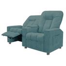 Poltrona Reclinável 2 Lugares Sala de Cinema Romeo F05 Veludo Azul Claro - Lyam Decor