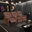 Poltrona Reclinável 3 lugares para Sala de Cinema Arsenal Veludo Terracota G23 - Encantum
