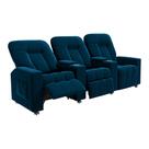 Poltrona Reclinável 3 lugares para Sala de Cinema Pequim Veludo Azul Marinho G23 - Gran Belo