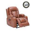 Poltrona Reclinável Austin com Massagem Aquecimento USB USBc Brinde Massageador de Pés PU Caramelo G94 - Gran Belo
