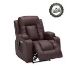 Poltrona Reclinável Austin com Massagem Aquecimento USB USBc Brinde Massageador de Pés PU Marrom Chocolate G94 - Gran Belo