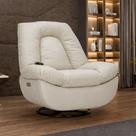 Poltrona Reclinável Elétrica com Massagem e Aquecimento Salvana L07 material sintético Bege - Lyam Decor