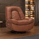 Poltrona Reclinável Elétrica com Massagem e Aquecimento Salvana L07 material sintético Marrom - Lyam Decor