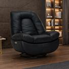 Poltrona Reclinável Elétrica com Massagem e Aquecimento Salvana L07 material sintético Preto - Lyam Decor