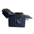 Poltrona Reclinável Massageador e Porta Copos material sintético Tabaco