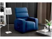 Poltrona Reclinável MX-67 Pulse Veludo Azul Porta Copo