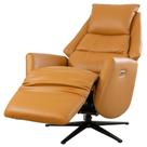 Poltrona Reclinável Nexus Domann Design Couro Natural Caramelo Motorizada Base Ferro