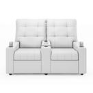Poltrona Reclinável Para Cinema Parma 2 Lugares Baú USB PU Branco FH1 - D'Rossi