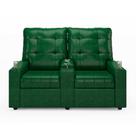 Poltrona Reclinável Para Cinema Parma 2 Lugares Baú USB PU Verde Musgo FH1 - D'Rossi