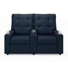 Poltrona Reclinável Para Cinema Parma 2 Lugares Baú USB Veludo Azul FH1 - D'Rossi