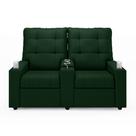Poltrona Reclinável Para Cinema Parma 2 Lugares Baú USB Veludo Verde FH1 - D'Rossi