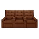 Poltrona Reclinável Para Cinema Parma 3 Lugares Baú USB Veludo Terracota FH1 - D'Rossi