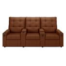 Poltrona Reclinável Para Cinema Parma 3 Lugares Baú Usb Veludo Terracota Fh1 - D'rossi
