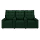 Poltrona Reclinável Para Cinema Parma 3 Lugares Baú Usb Veludo Verde Fh1 - D'rossi