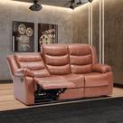 Poltrona Reclinável Sala de Cinema 3 Lugares Hollywood Manual Massagem Aquecimento Porta Copos PU G94 - Gran Belo