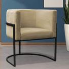 Poltrona Reforçada Decorativa Sala Carla Base Ferro Preta Suede Poltrona Reforçada Decorativa Sala Carla Base Ferro Preta Suede