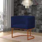 Poltrona Reforçada Decorativa Sala Estar Jantar Gabriela Base Ferro Bronze Suede