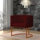 Poltrona Reforçada Decorativa Sala Gabriela Base Ferro Bronze Suede Marsala