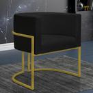 Poltrona Reforçada Decorativa Sala Nayara Base Ferro Dourado Suede