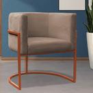 Poltrona Reforçadas Decorativa Sala de Estar Carla Base Ferro Bronze Suede Poltrona Reforçadas Decorativa Sala de Estar Carla Base Ferro Bronze Suede