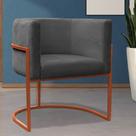 Poltrona Reforçadas Decorativa Sala de Estar Carla Base Ferro Bronze Suede Poltrona Reforçadas Decorativa Sala de Estar Carla Base Ferro Bronze Suede