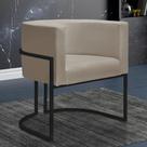 Poltrona Reforçadas Decorativa Sala Nayara Base Ferro Preta Suede