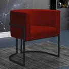 Poltrona Reforçadas Decorativa Sala Nayara Base Ferro Preta Suede