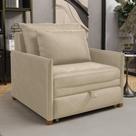 Poltrona Retrátil Cama Solteiro 2 em 1 Zia Confortável e Funcional Veludo Bege - Desk Design Poltrona Retrátil Cama Solteiro 2 em 1 Zia Confortável e Funcional Veludo Bege - Desk Design