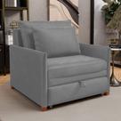 Poltrona Retrátil Cama Solteiro 2 em 1 Zia Confortável e Funcional Veludo Cinza - Desk Design Poltrona Retrátil Cama Solteiro 2 em 1 Zia Confortável e Funcional Veludo Cinza - Desk Design