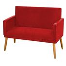 Poltrona Romântica Namoradeira Estofada Pés Retrô Suede Vermelho