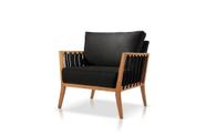 Poltrona Safira Suede Preto Decorativa Sala Estar Confortável