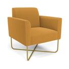 Poltrona Sala Base X Industrial Dourado Marisa Bouclê Mostarda