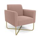 Poltrona Sala Base X Industrial Dourado Marisa Bouclê Rosê D03 - D'Rossi
