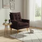 Poltrona Sala de Estar 92cm Estofado Elegante e Visual Aconchegante para Sua Sala Marrom Ester