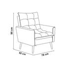 Poltrona Sala de Estar 92cm Sofisticado e Tom Suave para Harmonizar Seu Ambiente Cinza Claro Ester Poltrona Sala de Estar 92cm Sofisticado e Tom Suave para Harmonizar Seu Ambiente Cinza Claro Ester
