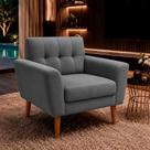 Poltrona Sala de Estar Bia Pés Palito Suede Grafite M3 - Monari Design