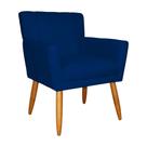 Poltrona Sala de Estar Decorativa Cecília Suede Azul Marinho - Vallisa Decor