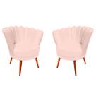 Poltrona Sala de Estar Decorativa Kit 2 Cadeira Estofada Pé Palito Celine
