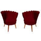 Poltrona Sala de Estar Decorativa Kit 2 Cadeira Estofada Pé Palito Celine