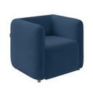 Poltrona Sala De Estar Decorativa Laguna Veludo K01 - D'rossi Cor Azul Marinho