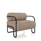 Poltrona Sala de Estar Industrial Preto Ameli Bouclê Creme K01 - D'Rossi